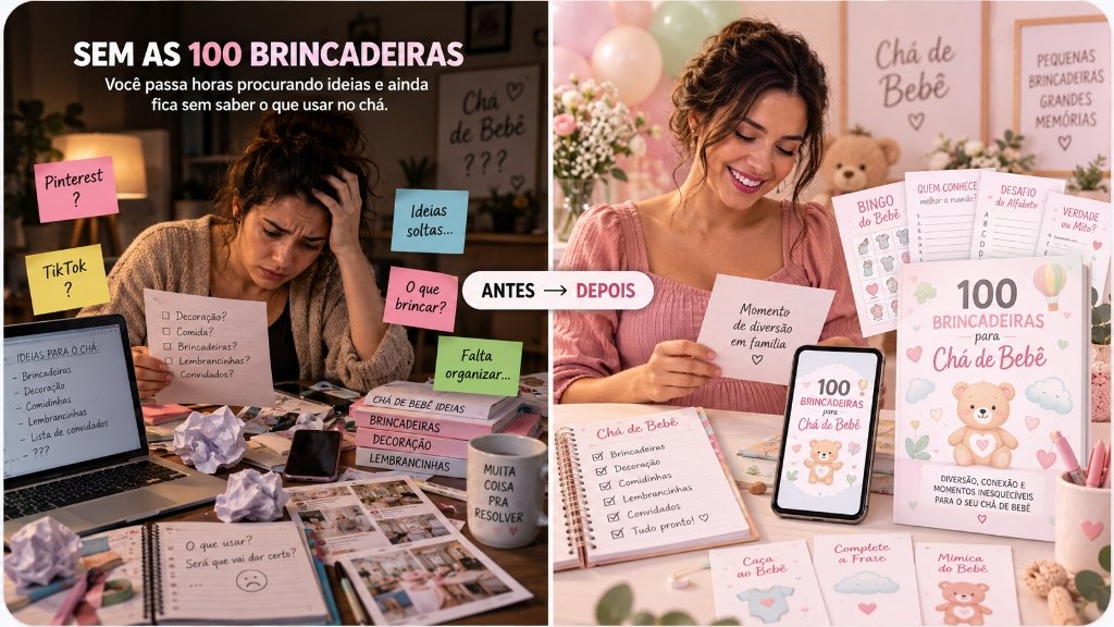 Antes e Depois: Sem as 100 Brincadeiras vs Com as 100 Brincadeiras