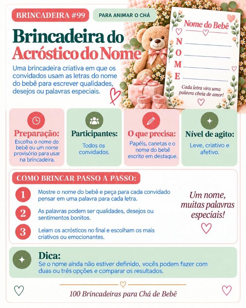 Brincadeira #99 - Brincadeira do Acróstico do Nome
